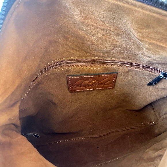 Patricia Nash Valerie Tooled Leather Fold-Over Wristlet- Magenta - Picture 7 of 12